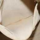 CHANEL COCO Mark Tote Bag Lamb Skin Beige Silver CC Auth 132122-11