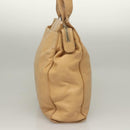 CHANEL COCO Mark Tote Bag Lamb Skin Beige Silver CC Auth 132122-3