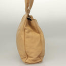 CHANEL COCO Mark Tote Bag Lamb Skin Beige Silver CC Auth 132122-4