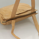 CHANEL COCO Mark Tote Bag Lamb Skin Beige Silver CC Auth 132122-6