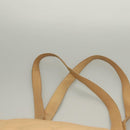 CHANEL COCO Mark Tote Bag Lamb Skin Beige Silver CC Auth 132122-14