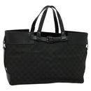 GUCCI GG Canvas Hand Bag Black Silver 106251 214397 Auth 132133-1