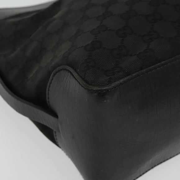 GUCCI GG Canvas Hand Bag Black Silver 106251 214397 Auth 132133