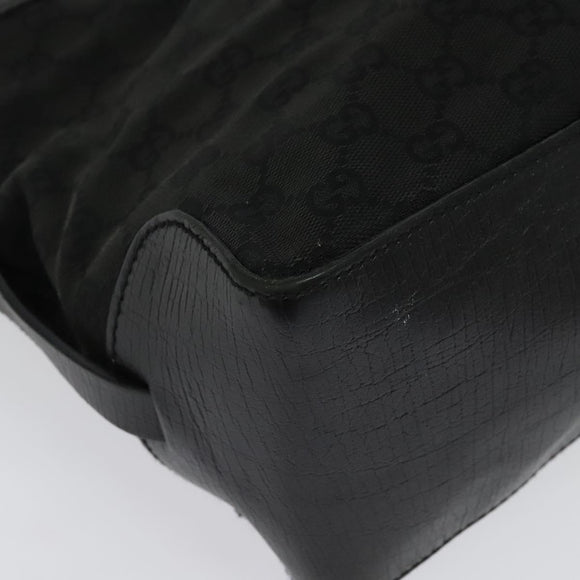 GUCCI GG Canvas Hand Bag Black Silver 106251 214397 Auth 132133