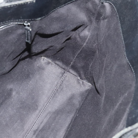 GUCCI GG Canvas Hand Bag Black Silver 106251 214397 Auth 132133