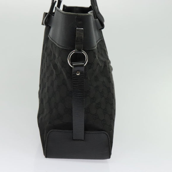 GUCCI GG Canvas Hand Bag Black Silver 106251 214397 Auth 132133