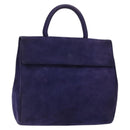 PRADA Hand Bag Suede Purple Gold Auth 132139-1