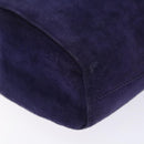 PRADA Hand Bag Suede Purple Gold Auth 132139-14