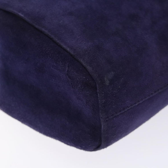 PRADA Hand Bag Suede Purple Gold Auth 132139