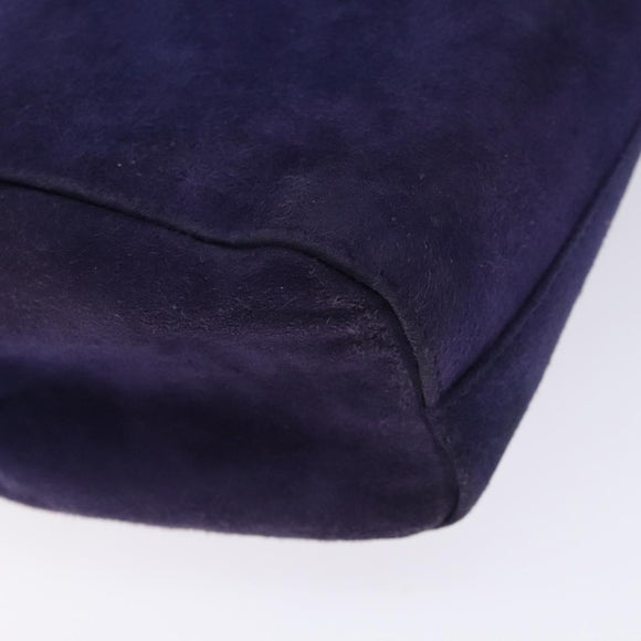 PRADA Hand Bag Suede Purple Gold Auth 132139