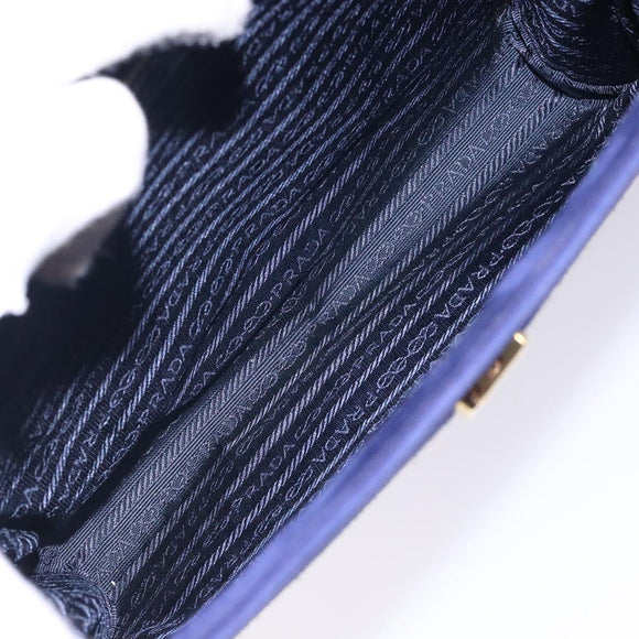 PRADA Hand Bag Suede Purple Gold Auth 132139