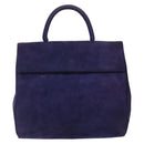 PRADA Hand Bag Suede Purple Gold Auth 132139-13