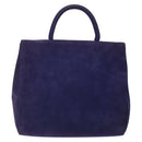 PRADA Hand Bag Suede Purple Gold Auth 132139-2