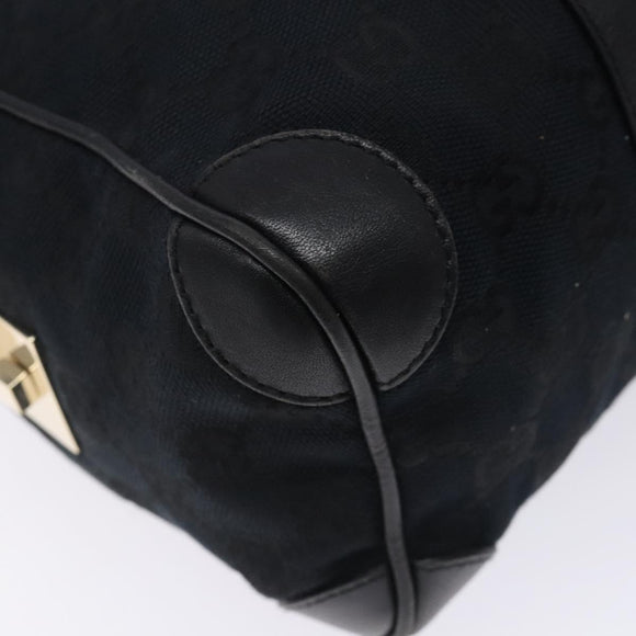 GUCCI GG Canvas Shoulder Bag Black Gold 000 0851 3754 Auth 132140