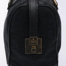 GUCCI GG Canvas Shoulder Bag Black Gold 000 0851 3754 Auth 132140-10