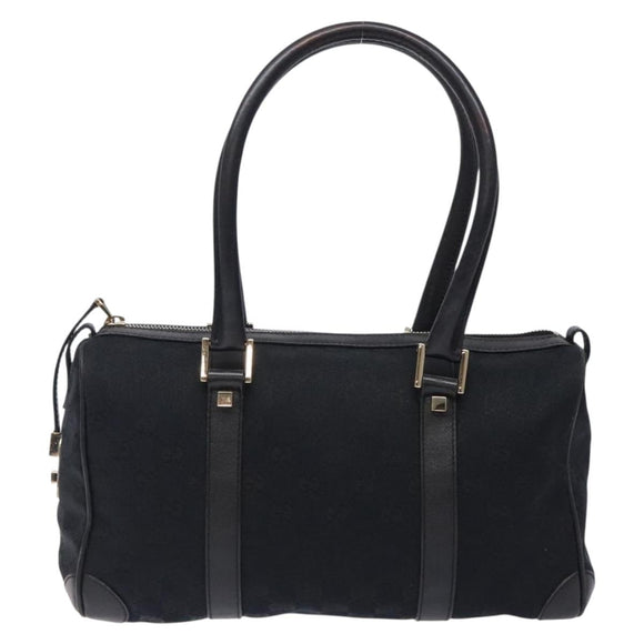 GUCCI GG Canvas Shoulder Bag Black Gold 000 0851 3754 Auth 132140