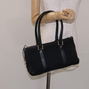 GUCCI GG Canvas Shoulder Bag Black Gold 000 0851 3754 Auth 132140-21