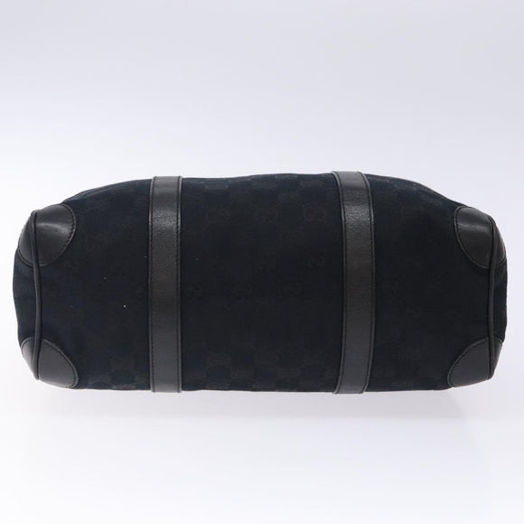 GUCCI GG Canvas Shoulder Bag Black Gold 000 0851 3754 Auth 132140