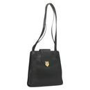 SAINT LAURENT Shoulder Bag Leather Black Gold Auth 132147-1