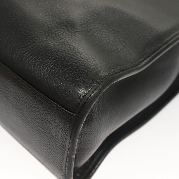 SAINT LAURENT Shoulder Bag Leather Black Gold Auth 132147