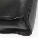 SAINT LAURENT Shoulder Bag Leather Black Gold Auth 132147-16