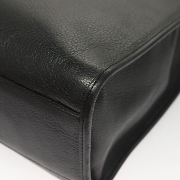 SAINT LAURENT Shoulder Bag Leather Black Gold Auth 132147