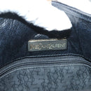 SAINT LAURENT Shoulder Bag Leather Black Gold Auth 132147-10