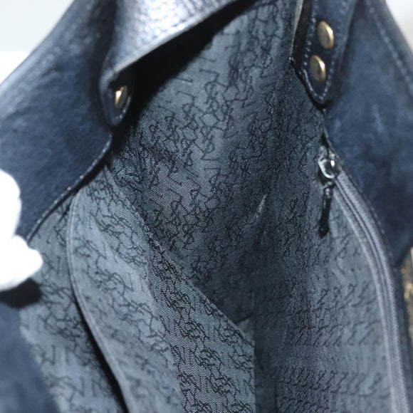 SAINT LAURENT Shoulder Bag Leather Black Gold Auth 132147