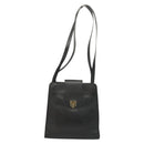 SAINT LAURENT Shoulder Bag Leather Black Gold Auth 132147-13