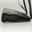 SAINT LAURENT Shoulder Bag Leather Black Gold Auth 132147-3