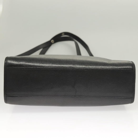 SAINT LAURENT Shoulder Bag Leather Black Gold Auth 132147