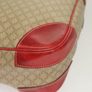 CELINE Macadam Canvas Shoulder Bag Beige Gold Auth 132148-8