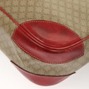 CELINE Macadam Canvas Shoulder Bag Beige Gold Auth 132148-15
