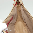 CELINE Macadam Canvas Shoulder Bag Beige Gold Auth 132148-19