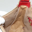 CELINE Macadam Canvas Shoulder Bag Beige Gold Auth 132148-20