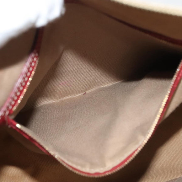 CELINE Macadam Canvas Shoulder Bag Beige Gold Auth 132148