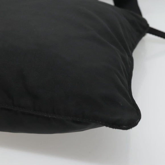 PRADA Shoulder Bag Nylon Black Silver Auth 132150