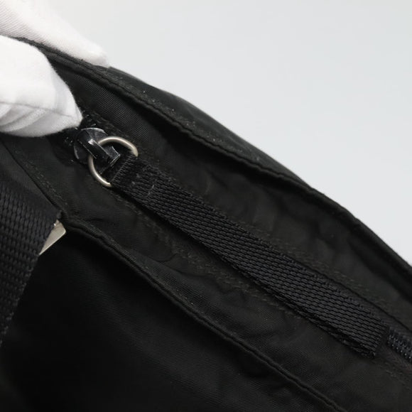 PRADA Shoulder Bag Nylon Black Silver Auth 132150