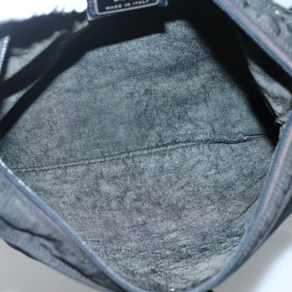 PRADA Shoulder Bag Nylon Black Silver Auth 132150