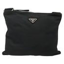 PRADA Shoulder Bag Nylon Black Silver Auth 132150-13