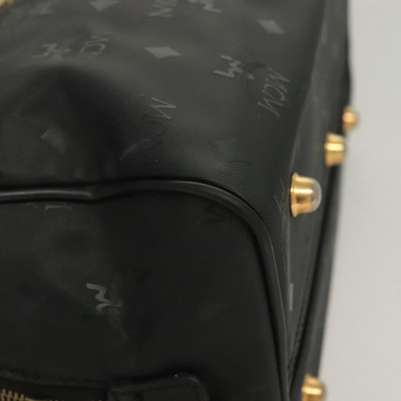 MCM Vicetos Logogram Hand Bag PVC Black Gold Auth 132159