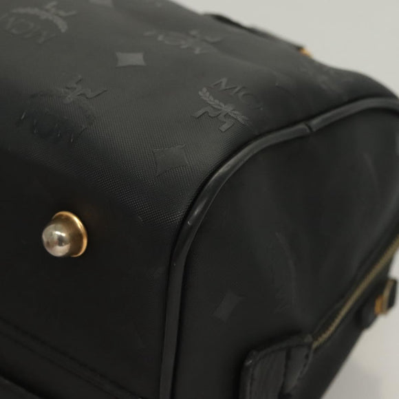 MCM Vicetos Logogram Hand Bag PVC Black Gold Auth 132159