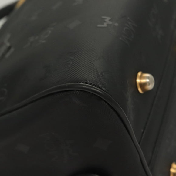 MCM Vicetos Logogram Hand Bag PVC Black Gold Auth 132159