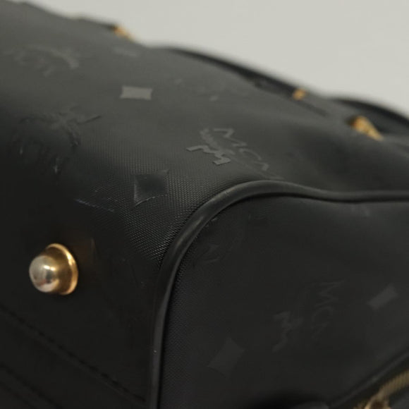 MCM Vicetos Logogram Hand Bag PVC Black Gold Auth 132159