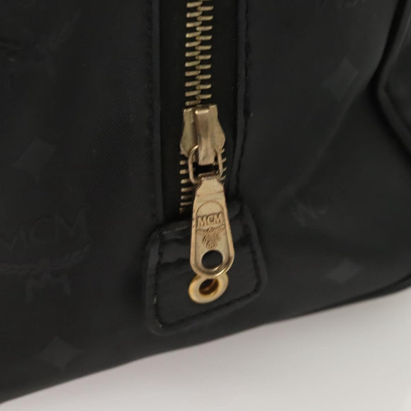 MCM Vicetos Logogram Hand Bag PVC Black Gold Auth 132159