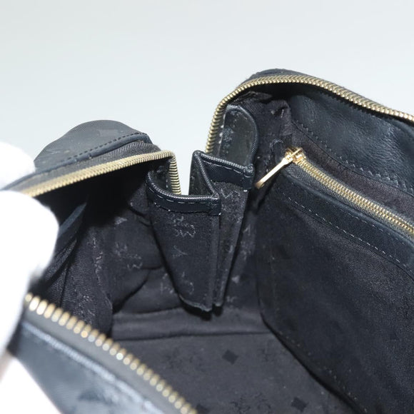 MCM Vicetos Logogram Hand Bag PVC Black Gold Auth 132159