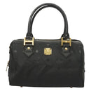 MCM Vicetos Logogram Hand Bag PVC Black Gold Auth 132159-13