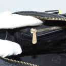 MCM Vicetos Logogram Hand Bag PVC Black Gold Auth 132159-20