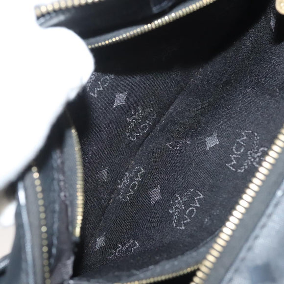 MCM Vicetos Logogram Hand Bag PVC Black Gold Auth 132159