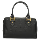 MCM Vicetos Logogram Hand Bag PVC Black Gold Auth 132159-2